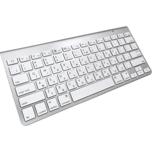 Hebrew Bluetooth Keyboard Ultra-Slim Mute Wireless Keyboard Scissor Key For Wireless Apple Keyboard Style for IOS WIN Android