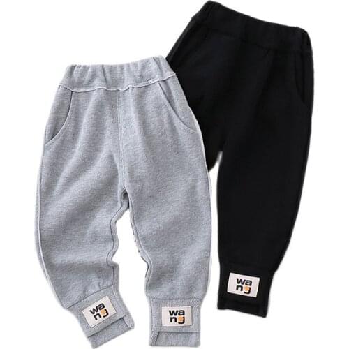 Boys' trousers 2021 spring and autumn new boys' sports trousers, small and medium-sized childrens long letters casual pants