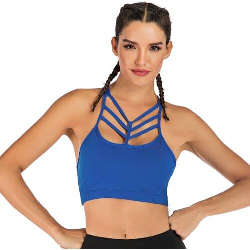 LEOQ Yoga Backless Bra Fitness Women Gym Energy Push Up Hollow Tank Tops Active Wear Backless Underwear Sexy Padded Sport Bras