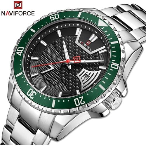 Mens Watches NAVIFORCE Luxury Brand Military Sport Waterproof Date Display Quartz Wristwatch Male Fashion Stainless Steel Clock