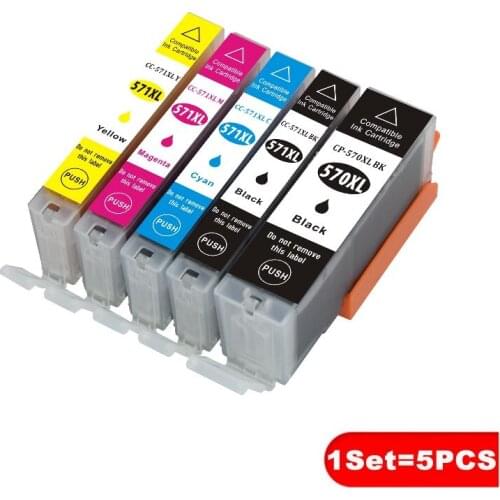 For Canon PGI-570XL CLI-571XL PIXMA MG5750 MG5751 MG5752 - Silver MG5753 Printer Compatible Ink Cartridge 570 571