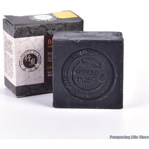 Black Bamboo Charcoal Soap Face Body Clear Whitening Soap Treatment Skin Care