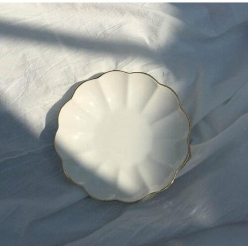 Ins Nordic Style Ceramic Phnom Penh Dish Creative Retro Storage Plate Cake Plate Home Jewelry Inventory Center Plate