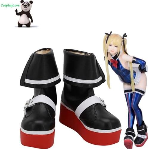 Dead Or Alive 6 Marie Rose Jumpsuit Black Red Shoes Cosplay Long Boots Leather Custom Made For Christmas
