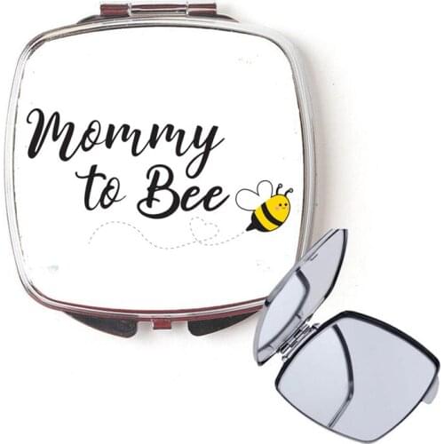 Mom mommy to bee compact Mirror Bumble Honey Bee Themed Gender Reveal baby shower boy girl Pregnancy Announcement gift present