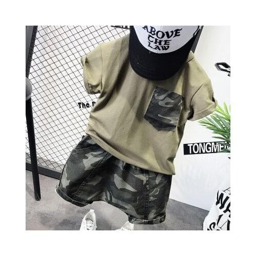 Childrens Clothing Sets Baby Boys Tracksuit Kids Camouflage Casual Suit Kids Short Sleeve T Shirt+shorts 2pcs Childrens Sets