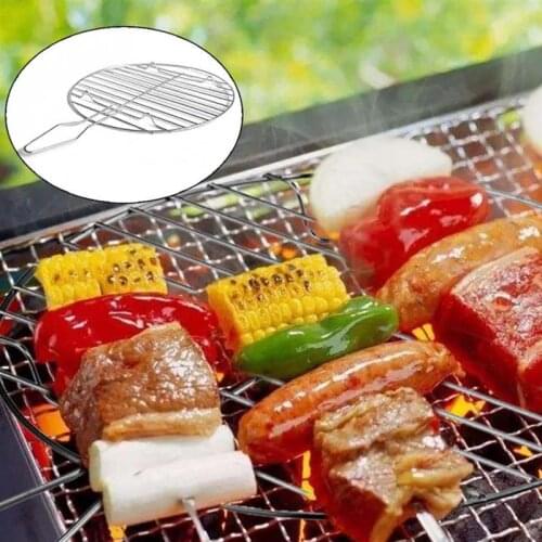 Grilling Basket Stainless Steel BBQ Basket Grill Basket Outdoor BBQ Supplies Non-stick Barbecue Baking Pan for Camping Picnic
