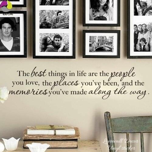 The Best Things In Life Love Memories Quote Wall Sticker Photo Frame Family Love Wall Decal Living Room Bedroom Kids Room Vinyl