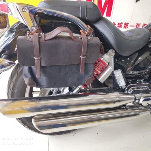 New Retro Motorcycle Bag Men Waterproof Leather Casual Shoulder Bag Handbag Motorbike Street Moto Luggage Bag