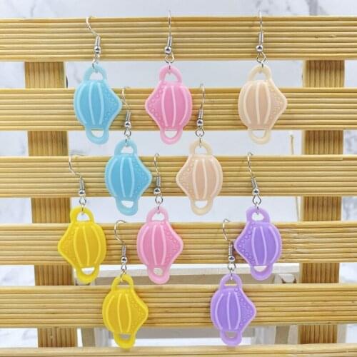 2021 latest fashion cute and funny dangle earrings Korean style cool designer earrings cherry blossom mask earrings