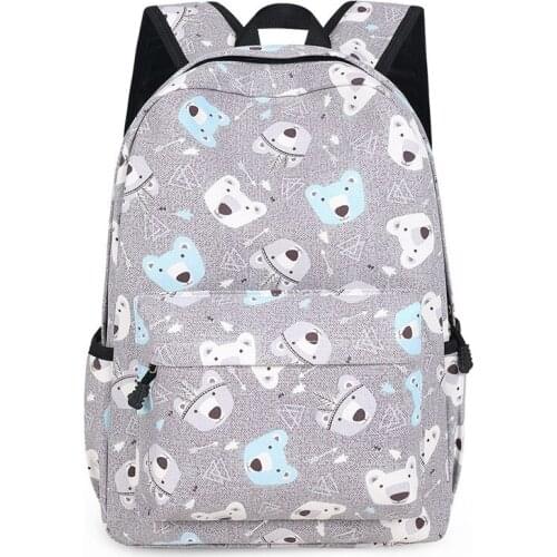 Girls school bags Canvas Backpack Cartoon Bears print schoolbags Laptop bag Lightweight Primary school backpack mochilas infanti