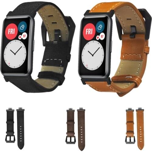 Replacement Wrist Strap For Huawei Watch Fit High Quality Leather Watchband For Huawei Fit Smart Bracelet Accessories Correa