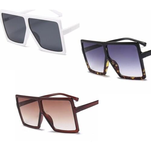 1pc Gradient Shades Square Sunglasses Women Fashion Brand Oversized Sun Glasses Female Black Brown Shades for Men Ladies Hot