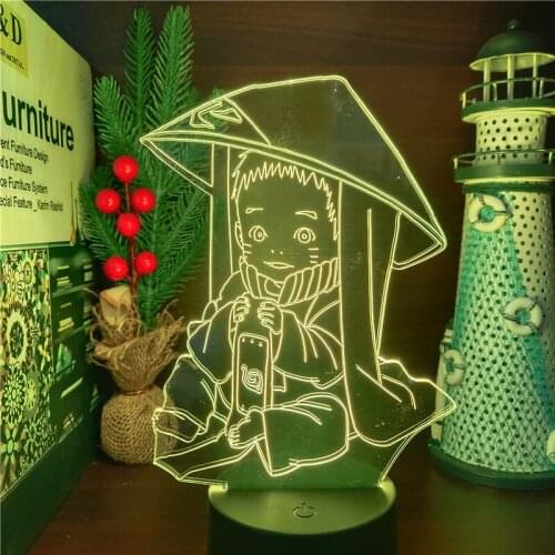 Naruto Lampara Led Uzumaki Boruto Anime Figure Cute Lamp Baby Kawaii Room Decor Naruto Son Manga Luminaria Decor Lights Gifts