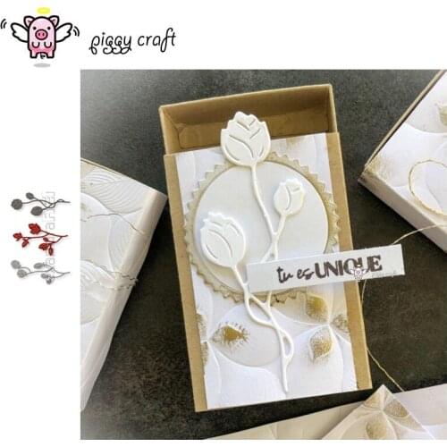 Piggy Craft metal cutting dies cut die mold 3Pcs Flower branches Scrapbook paper craft knife mould blade punch stencils dies