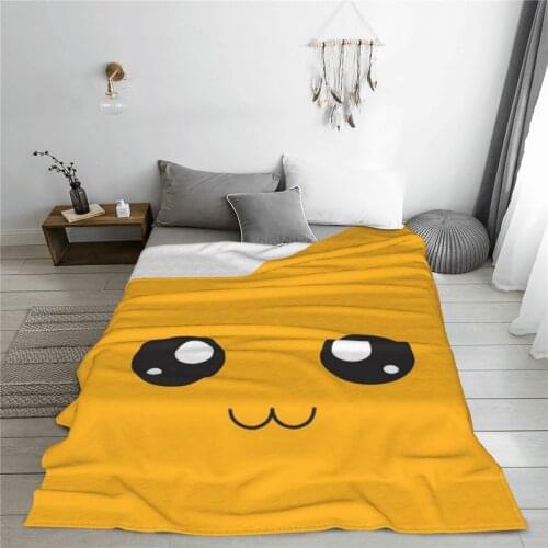 Wearable warm flannel Orange Cat blanket Kawaii Anime blankets for Sofa Sherpa Fleece Bedspread Wrap