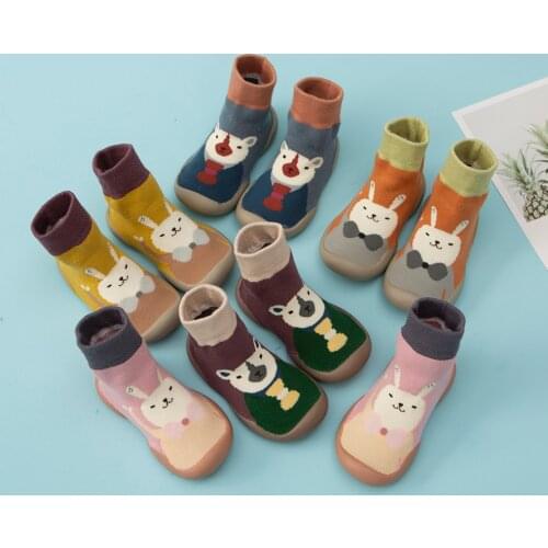 Unisex Baby Shoes First Shoes Baby Walkers Toddler First Walker Baby Girl Kids Soft Rubber Sole Baby Shoe Knit Booties Anti-slip