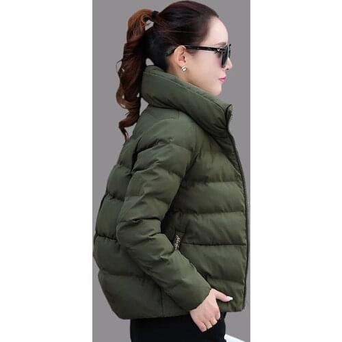 2021 New Winter Women Jacket Female Long Sleeve Warm High Quality Stand Collar Parka Coats and Tops Solid Puffer Jacket Woman