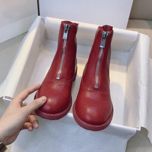 Womens Summer Thin 2021 New Front Zipper Short Boots Thick Heel Middle Boots