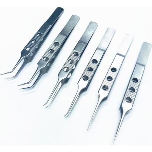 1pcs 11CM Stainless steel Dovetailed Tweezers Platforms Ophthalmic Fure Hair planting Micros Forceps