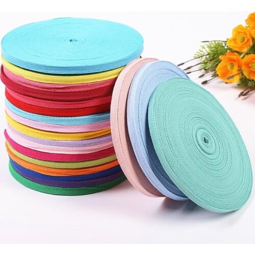1cm 2cm 100% Cotton Woven Ribbon Multi Color Herringbone Tape Ribbons DIY Sewing Clothing Bag Toys Home Textile Accessories 3met