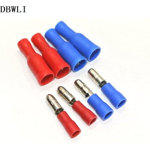 100pcs 22-16/16-14 Gauge Insulated Quick Splice Female/Male Bullet Crimp Terminals Connectors Assortment Kit