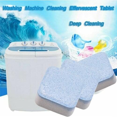 12pcs Washing Machine Cleaning Detergent Effervescent Tablets Washer Cleaner Deep Descale Home Cleaning Appliance