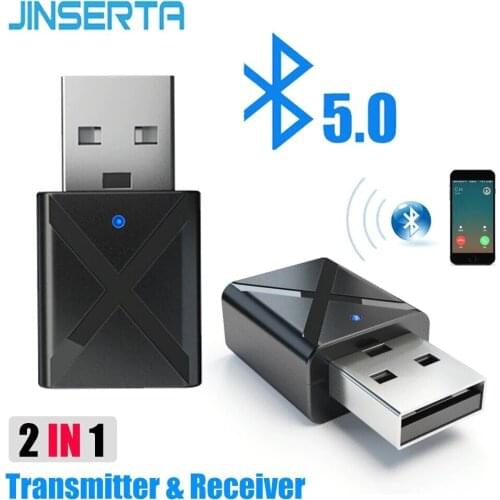 2-in-1 Wireless Transmitter Receiver Adapters Stereo Music JINSERTA Car Bluetooth 5.0 Adapter