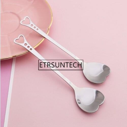 300pcs Lovers Heart Shaped Love Coffee Tea Spoon Wedding Party Favors and Gifts Stainless Steel Dinner Tableware