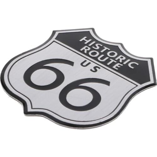 3D Car Emblem Badge Sticker Decal Metal Route 66 For Cadillac US SRX Ford Q9QD