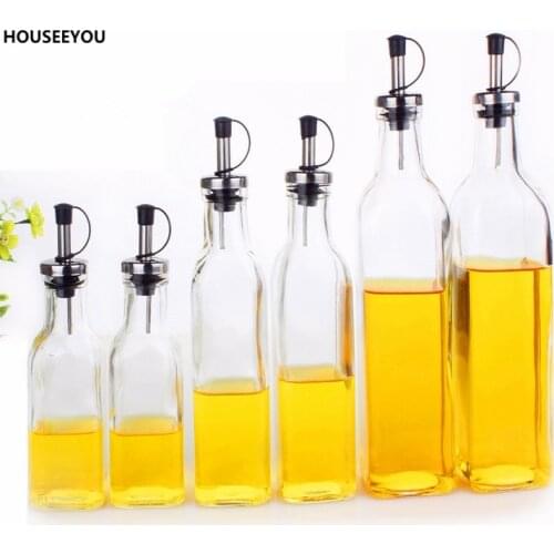 Kitchenware Clear Glass Oil & Vinegar Cruet Condiment Bottles Olive Oil Seasoning Gravy Boats Kitchen Tools & Gadgets