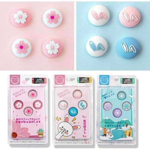 Girl Sakura Snow Flower Nintend Thumb Stick Grip Cap Joystick Cover For Nintendo Switch Lite Joy-con Controller Thumbstick Case