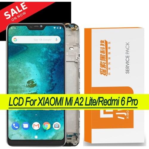 Original 5.84'' Display for Xiaomi Mi A2 Lite LCD Redmi 6 Pro Display Touch Screen Digitizer Assembly Repair Parts