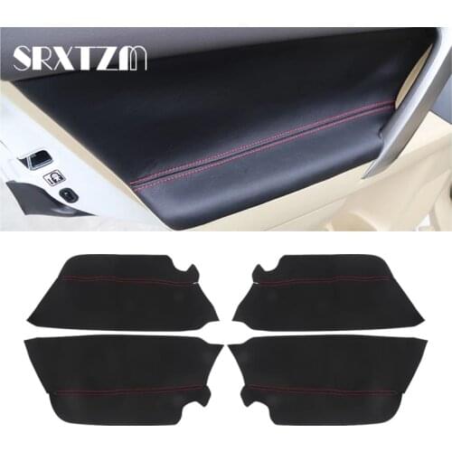 For Toyota Prado 2010 2011 2012 2013 2014 2015 2016 2017 2018 4pcs Microfiber Leather Interior Door Panel Cover Protection Trim