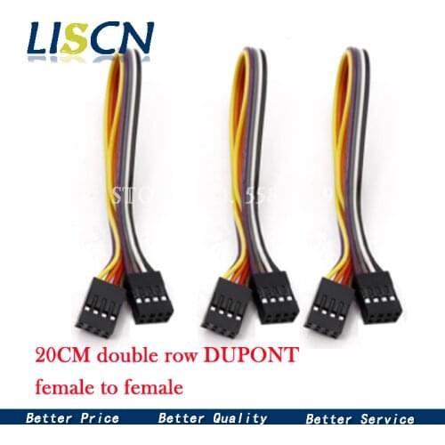 5PCS 20CM double row DUPONT LINE DUPONT connector plug with wire jumper cable 2.54MM 2*2/3/4/5/6/7/8/9/10 PIN P female to female