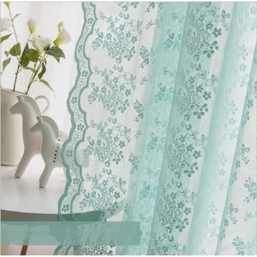 Sweet Embroidery Tulle Curtain For Girls Bedroom Voile Lace Sheer Curtain Balcony Kitchen Drape Panel Window Blinds X-AD431#30
