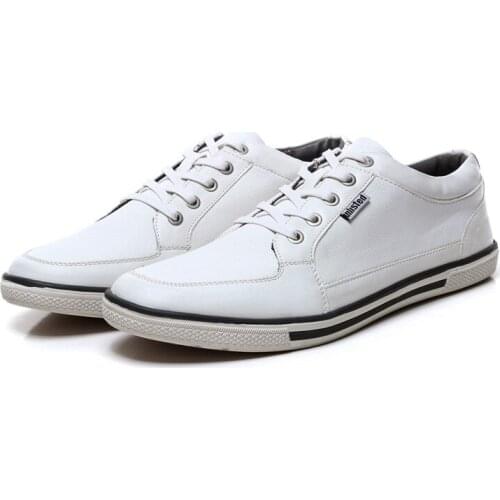 Large Size Men White Shoes Lace-Up Soft Bottom Fashion Sports Casual Sneakers Size 38-50
