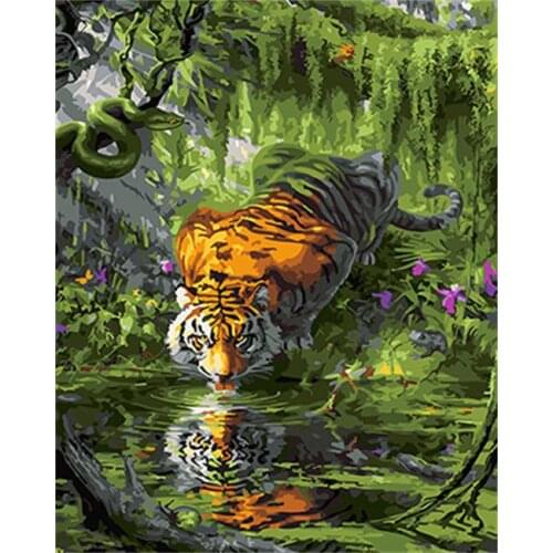 PAINTBOY Animals Framed DIY Painting By Numbers Painting&Calligraphy Acrylic Painting Wall Art Home Decor For Living Room