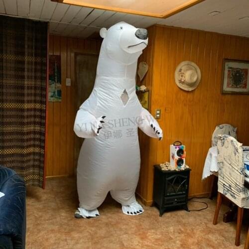 Inflatable Costume Polar Bear For Men Women Halloween Carnival Cosplay Party Fancy Dress Animal Birthday Outfits Wear Adults