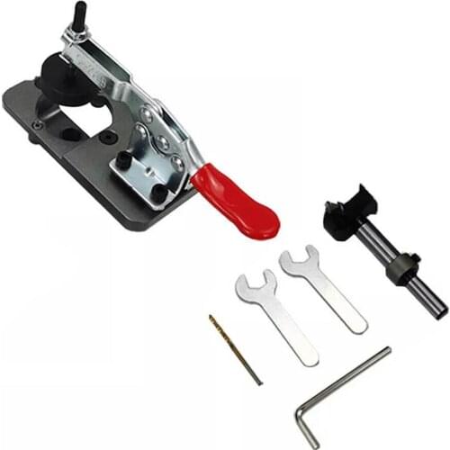 Cabinet Hinge Drilling Hole Puncher Drill Guide Locator Dowel Jig For Door Concealed Installation Household Tools For Furniture