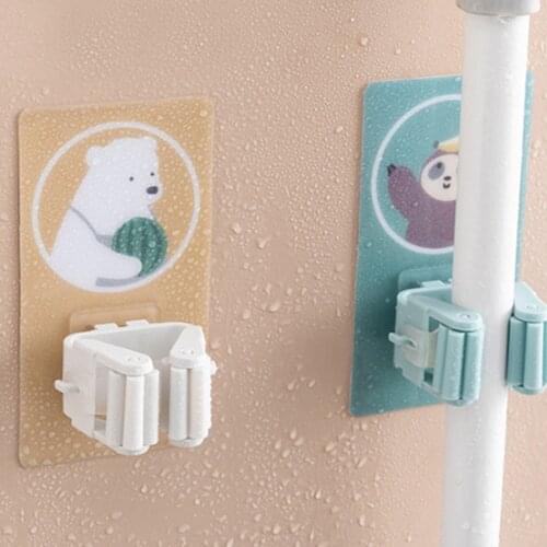 Wall Mounted Mop Organizer Holder Multi-Purpose Hooks Wall Mounted Mop Organizer Holder Broom Hanger Hook Kitchen bathroom