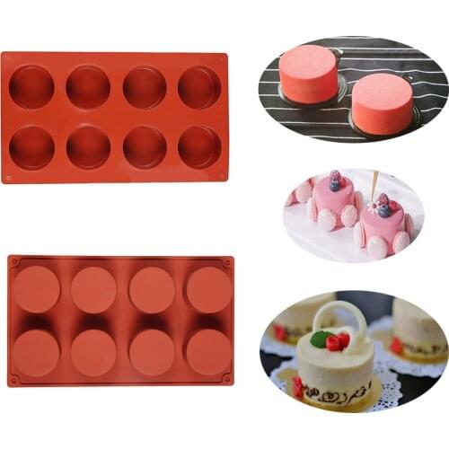 New 8 Cavity Cylinder Silicone Cake Mold Cookies 3D DIY Soap Handmade Kitchen Reuse Baking Tools Decorating Mousse Making Mould