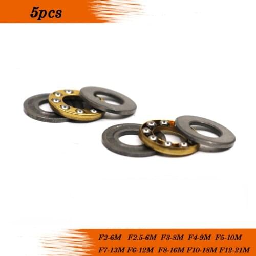 5PCS F2-6 F2.5-6 F3-8 F4-9 F4-10 F5-10 F5-11 F5-12 F6-12 F6-14 F7-13 F8-16 F10-18 F12-21M Axial Ball Thrust Bearing