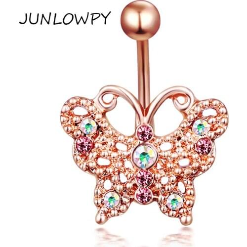 JUNLOWPY Belly Piercing Surgical Stainless Steel Butterfly Cross Dream Catcher Belly Button Rings 20pcs/lot Navel Piercing