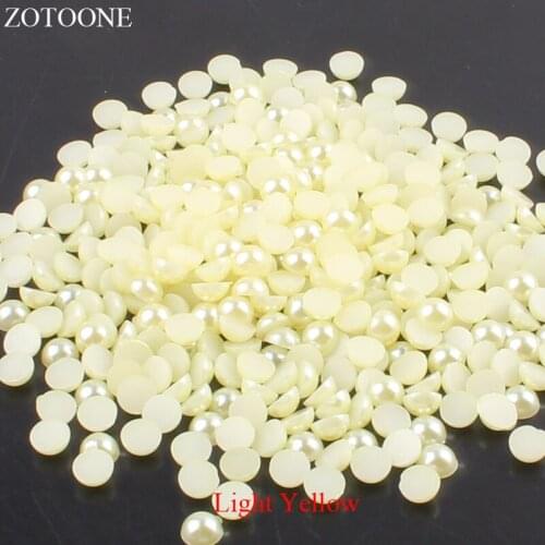 ZOTOONE 1000Pcs 2-5mm Flatback Half Round Beads For Jewelry ABS Rhinestones Crystals Imitation Pearl Beads Wedding Decoration E