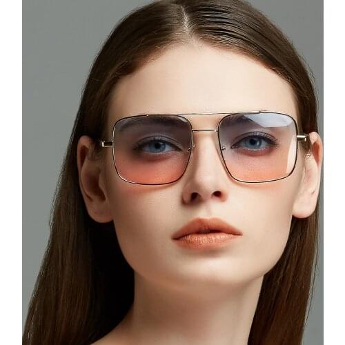 Hot Square Sunglasses Ocean lens Fashion Gradient Sun glasses For Men and Women Two-color lens