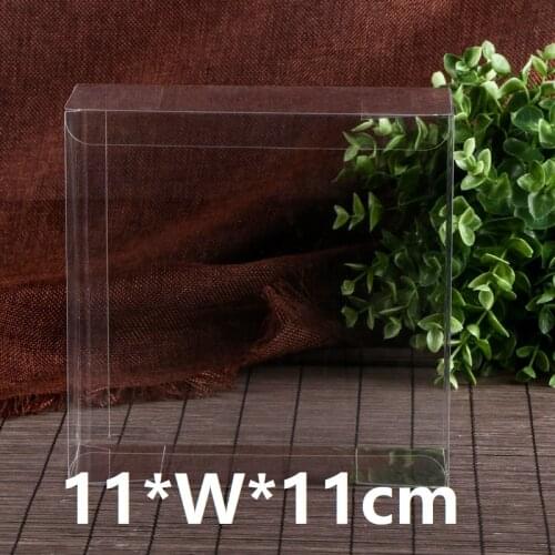 11*W*11cm Clear Square Wedding Favor Transparent Waterproof Gift Box PVC Party Candy Bags Chocolate Toys Packaging Boxes