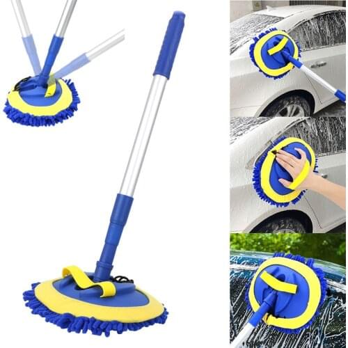 Universal Car Wash Brush Cleaning Tools Mop Telescoping Long Handle Car Chenille Broom Auto Accessories