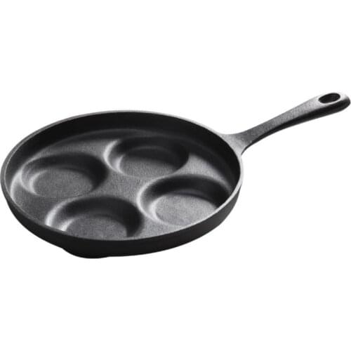 25cm Round Four-holes Fried Eggs Frying Pan Dumplings Cast Iron Four-hole Pan Deepening Burger Mold Breakfast