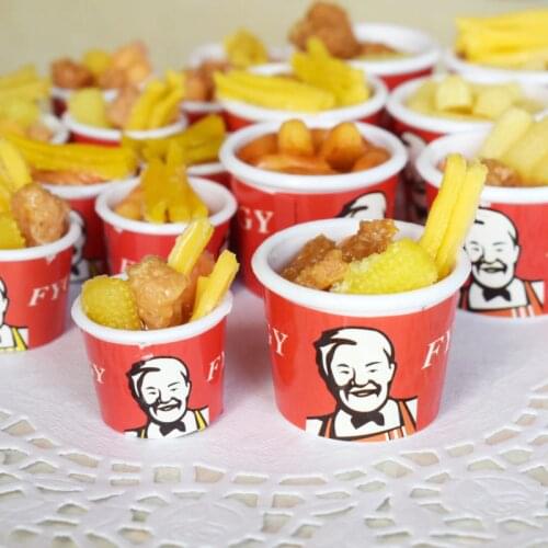 2pcs 1/6 1/12 Miniature Dollhouse Bucket Fast Food for Doll House Kithcen Pretend Food Chips for Blyth bjd Doll Accessories Toys